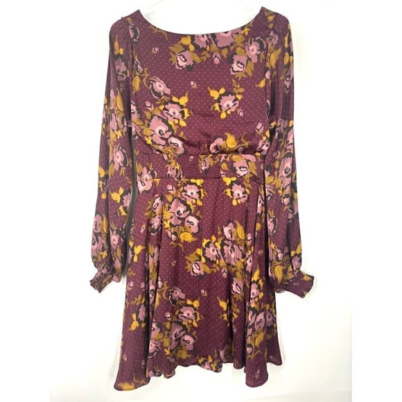 NWOT Free People Morning Light Mini Dress Burgundy Purple 10 - Picture 5 of 5